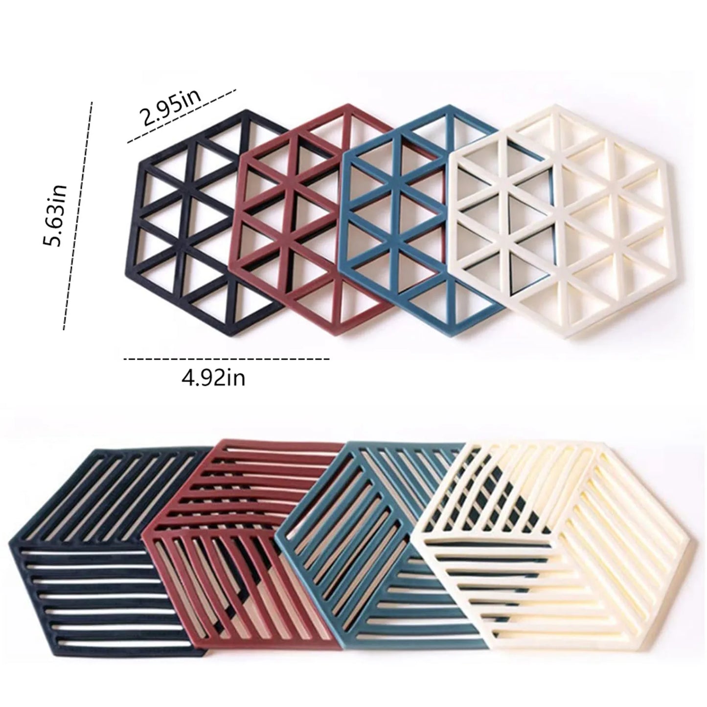 10 Pcs Heat-Resistant Silicone Coaster Mats - Non-Slip Hexagon Table Placemats for Kitchen & Household Accessories π‘π΅
