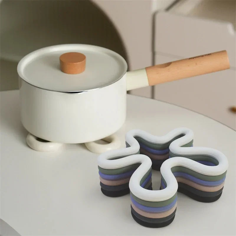 Heat-Resistant Silicone Geometric Coasters & Pot Holders - Non-Slip Drink Mats for Kitchen & Table Accessories π‘π₯