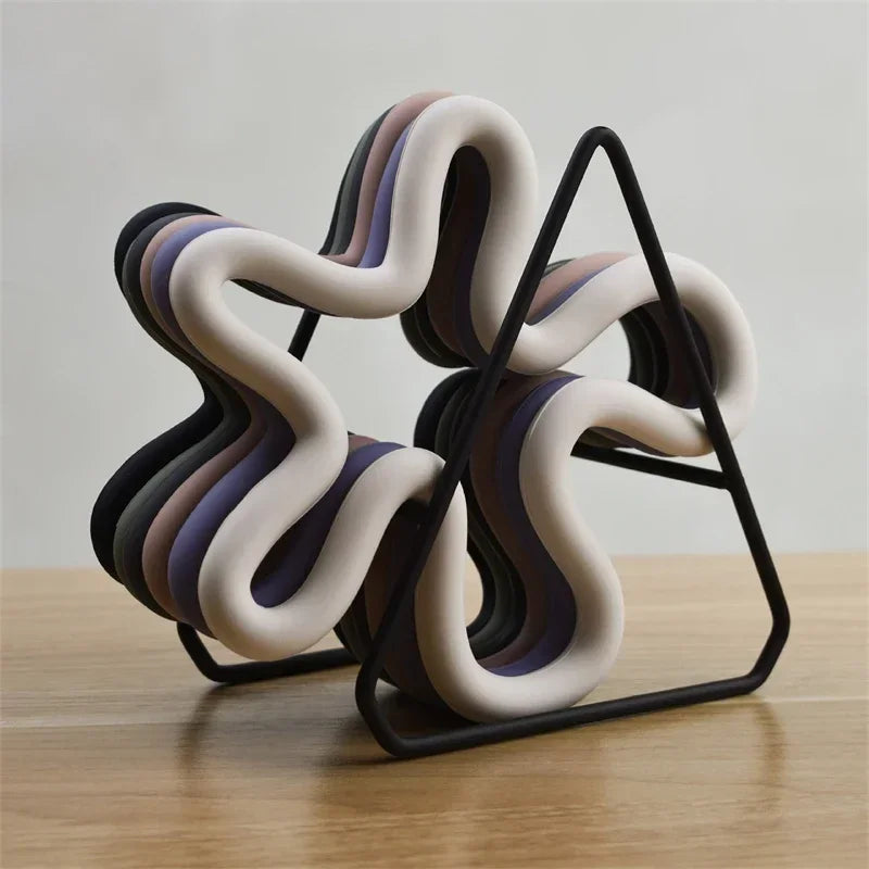 Heat-Resistant Silicone Geometric Coasters & Pot Holders - Non-Slip Drink Mats for Kitchen & Table Accessories π‘π₯