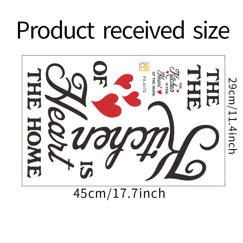 1PCS "The Kitchen Is The Heart of The Home" English Wall Sticker โ Inspirational Home Decor for Living Room, Kitchen & More โค๏ธ๐ก
