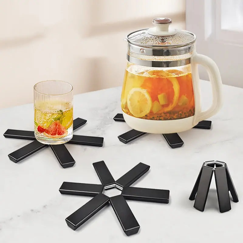 Folding Pot Mat & Heat Insulation Coaster - Durable Kitchen Dish Mat for Pots & Pans, Eco-Friendly & Washable, Protect Your Surface!
