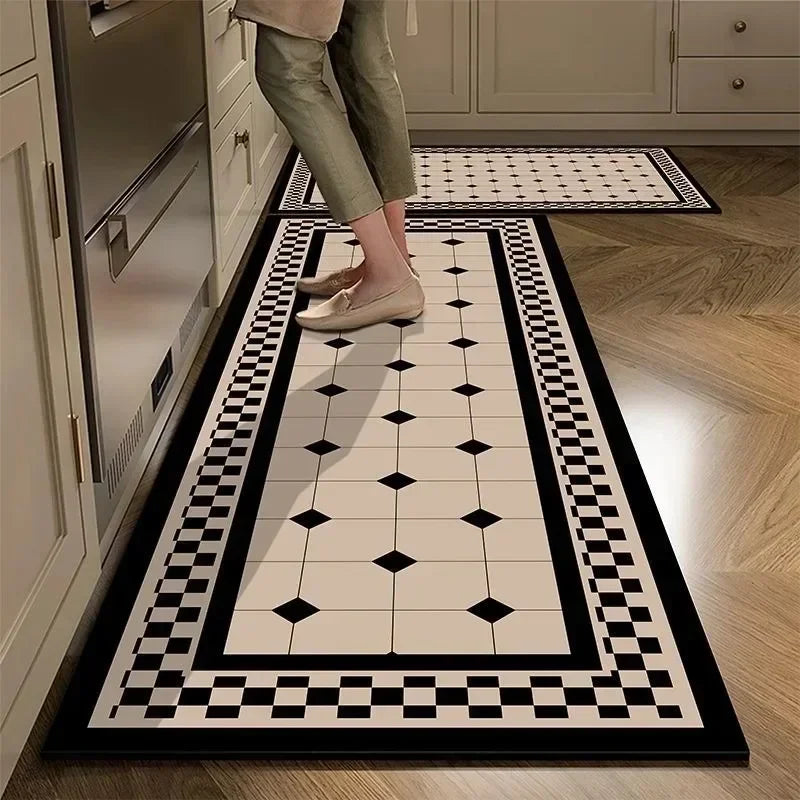 Non-Slip Diatom Mud Kitchen Floor Mat - Absorbent Modern Rug for Kitchen & Bathroom, Minimalist Style Decorative Carpet π‘π§½