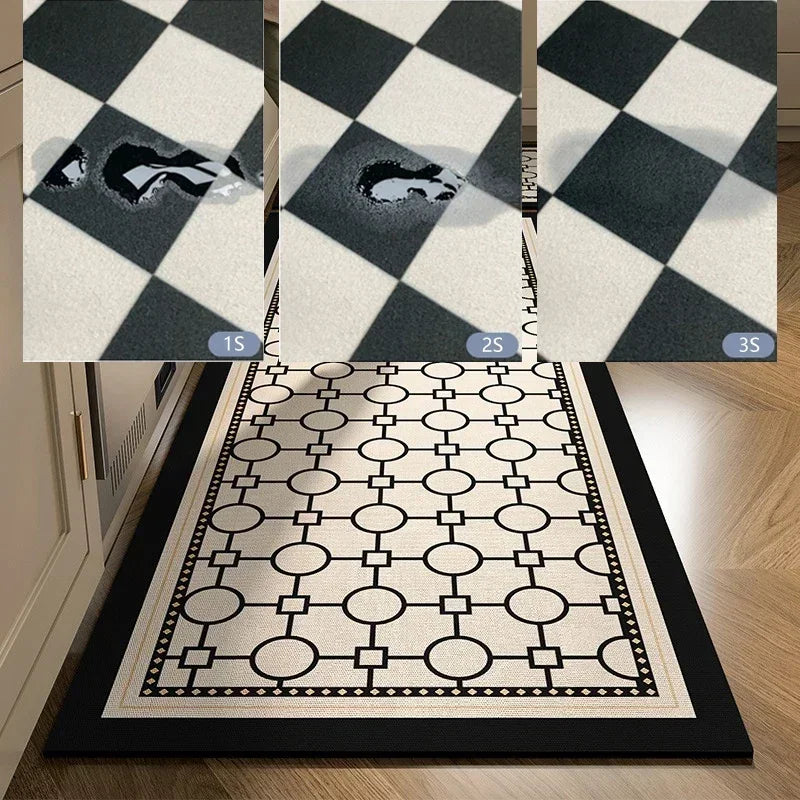 Non-Slip Diatom Mud Kitchen Floor Mat - Absorbent Modern Rug for Kitchen & Bathroom, Minimalist Style Decorative Carpet π‘π§½