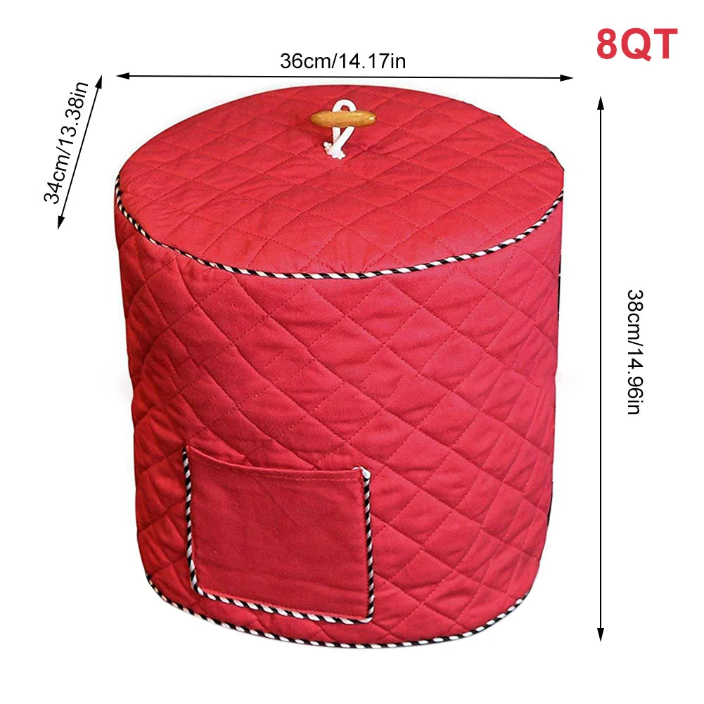 Anti-Static Dust Cover for Pressure Cookers β Reusable, Quilted Cotton Blend with Pocket for 6QT & 8QT Cookers | Protective Cover for Home Use