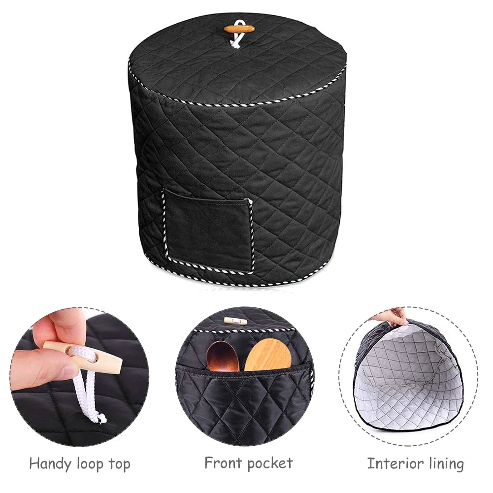 Anti-Static Dust Cover for Pressure Cookers β Reusable, Quilted Cotton Blend with Pocket for 6QT & 8QT Cookers | Protective Cover for Home Use