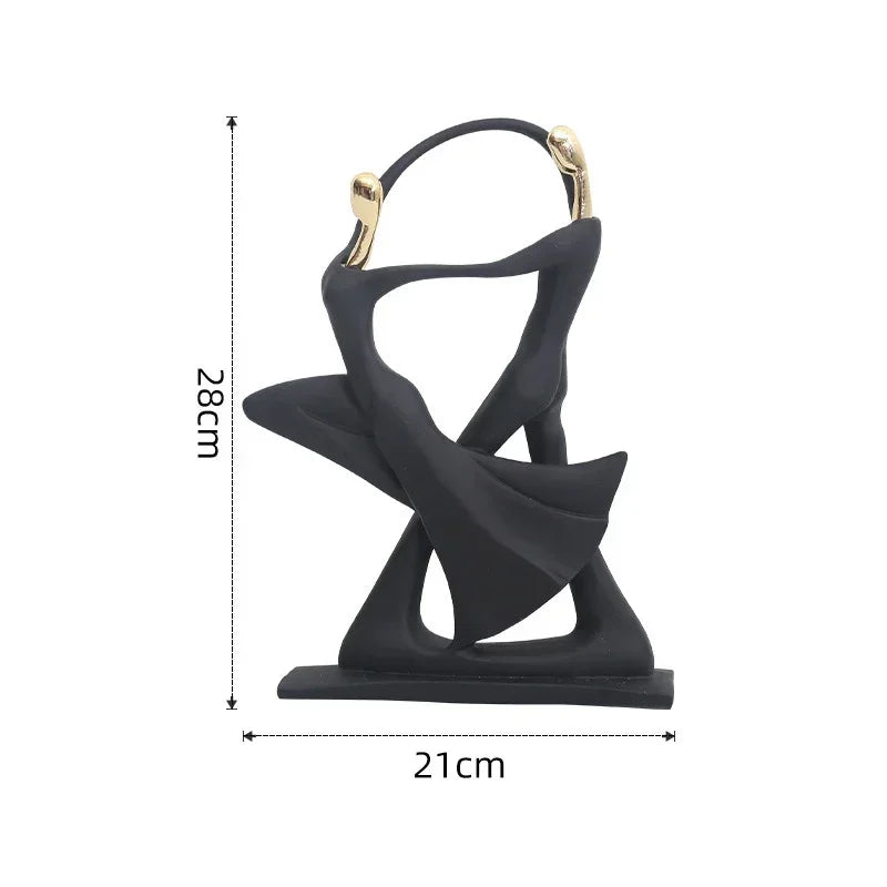 Nordic Art Dancing Couple Resin Figurines - Elegant Home Décor Ornaments for Living Room, Modern Accessories for Home 🕊️✨