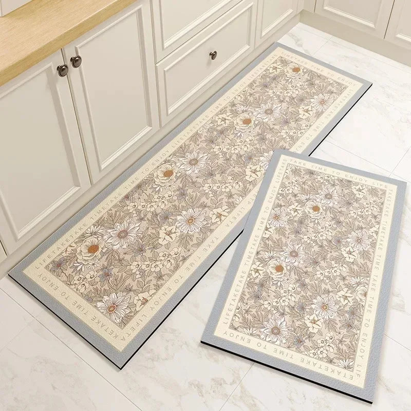 Non-Slip Diatom Mud Kitchen Floor Mat - Absorbent Modern Rug for Kitchen & Bathroom, Minimalist Style Decorative Carpet 🏡🧽