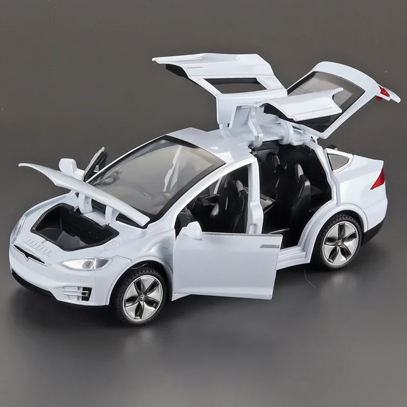 2023 1:32 Tesla Model X Diecast Alloy Car Model - Sound & LED Lights Toy for Kids, Christmas Gifts & Collectors 🚗🎁