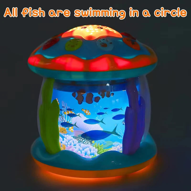 Ocean Light Musical Projector Toy - Montessori Sensory Learning Toy for Babies & Toddlers (1-3 Years) 🎶🌊 Perfect Gift!