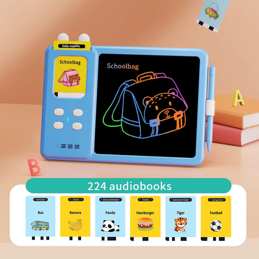 Talking Flash Cards & Writing Tablet - Interactive Learning Toy for Kids 3-8 | Speech Therapy, Montessori, Birthday Gifts 🎨📚