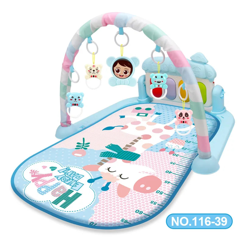 Baby Activity Gym Play Mat - Musical Fitness Frame & Educational Crawling Carpet for Infants, Toddlers, and Kids 🎶🍼👶 Perfect Gift!