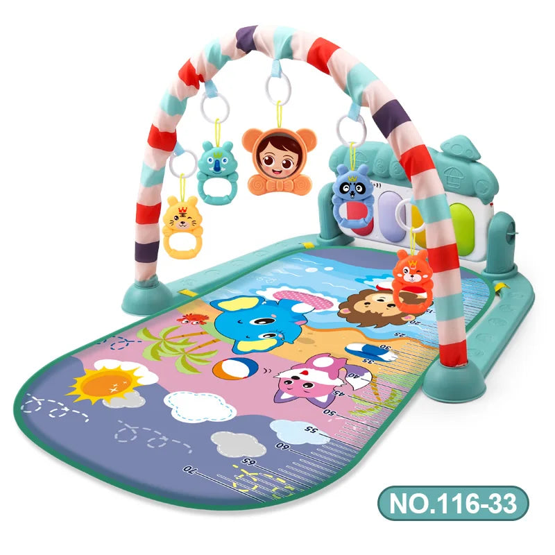 Baby Activity Gym Play Mat - Musical Fitness Frame & Educational Crawling Carpet for Infants, Toddlers, and Kids 🎶🍼👶 Perfect Gift!