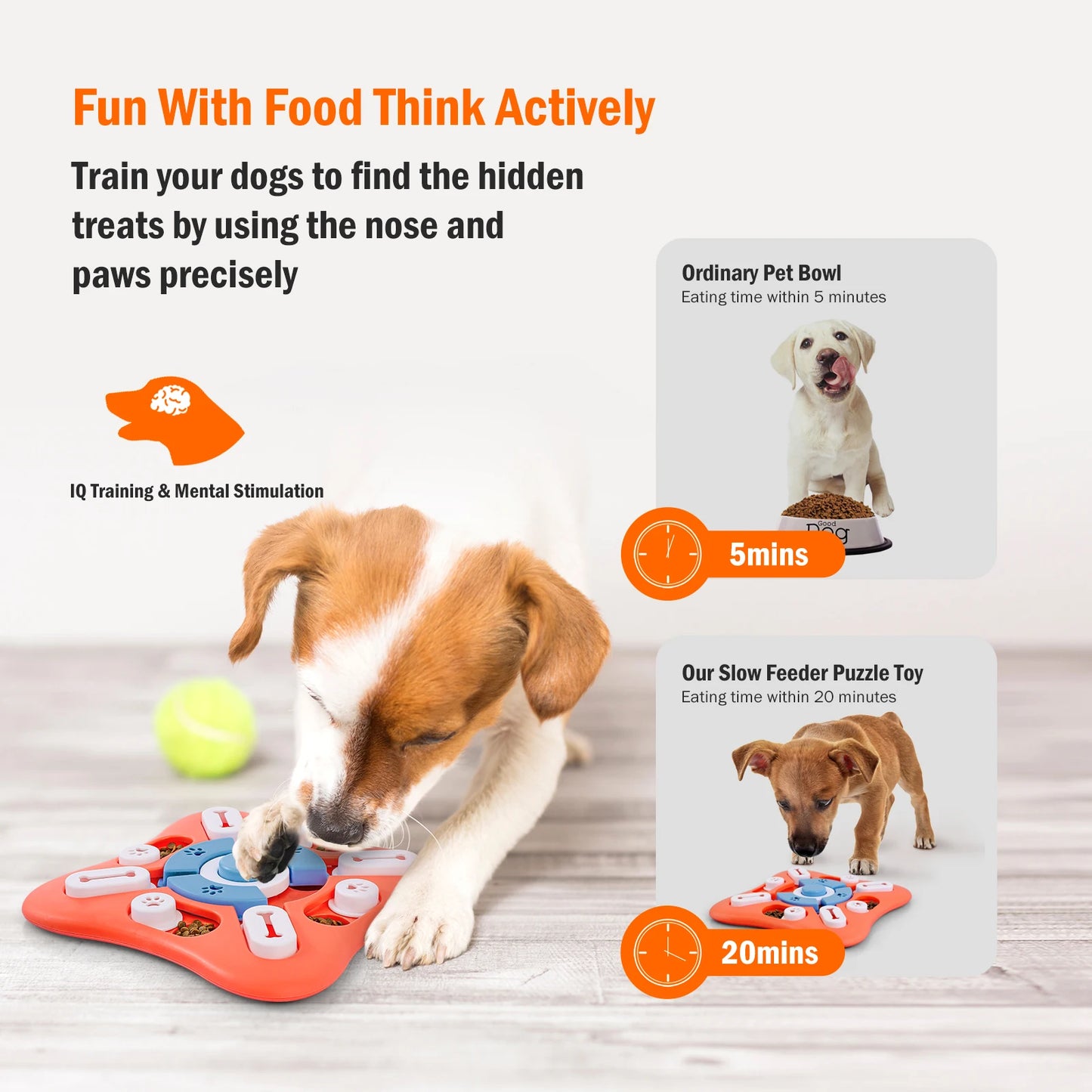 Interactive Dog Puzzle Toys - IQ Training Treat Dispenser for Mental Enrichment | Fun for Large, Medium, and Small Dogs 🐶🧩