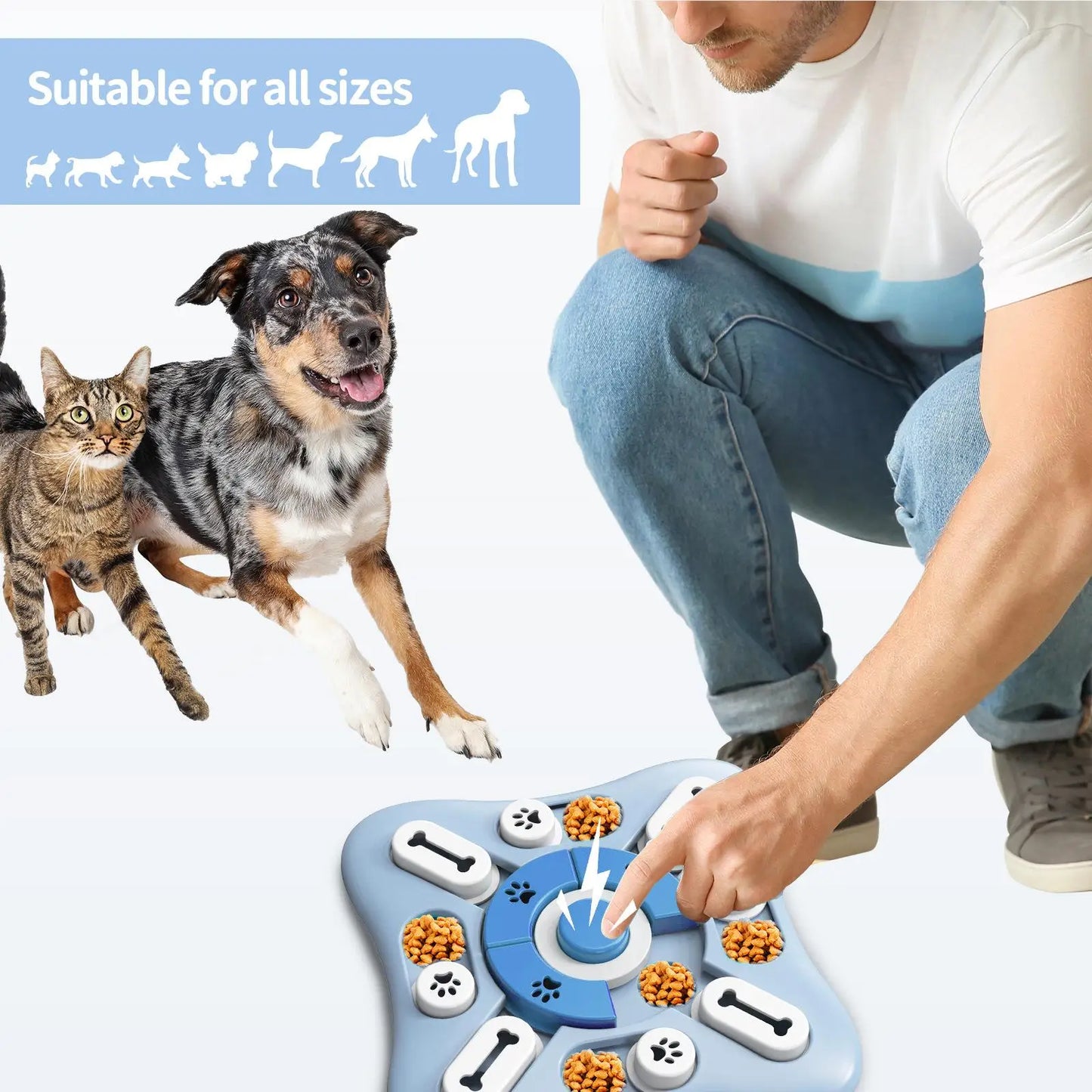 Interactive Dog Slow Feeder Toy - IQ Training Food Dispenser Puzzle Bowl for Cats & Dogs | Anti-Slip, Fun & Durable 🐾🍖