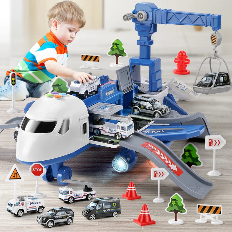 Kids Airplane Deformation Toy - Music, Simulation Track, & Inertia Passenger Plane | Fun Gift for 4-6 Year Olds 🎶✈️🚗