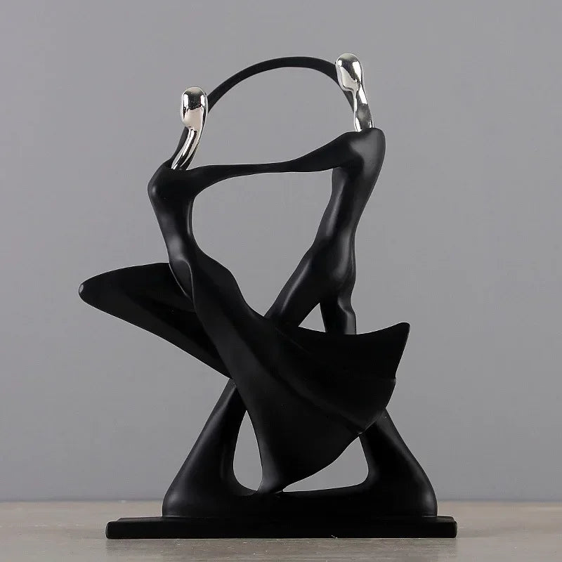 Nordic Art Dancing Couple Resin Figurines - Elegant Home Décor Ornaments for Living Room, Modern Accessories for Home 🕊️✨