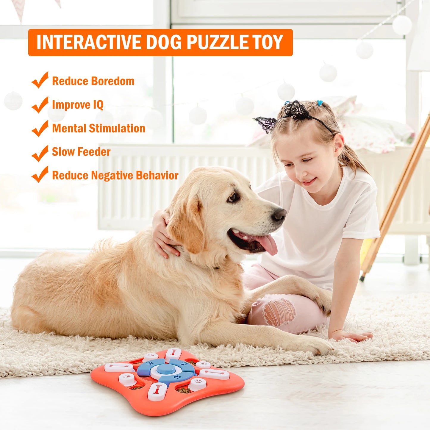 Interactive Dog Puzzle Toys - IQ Training Treat Dispenser for Mental Enrichment | Fun for Large, Medium, and Small Dogs 🐶🧩