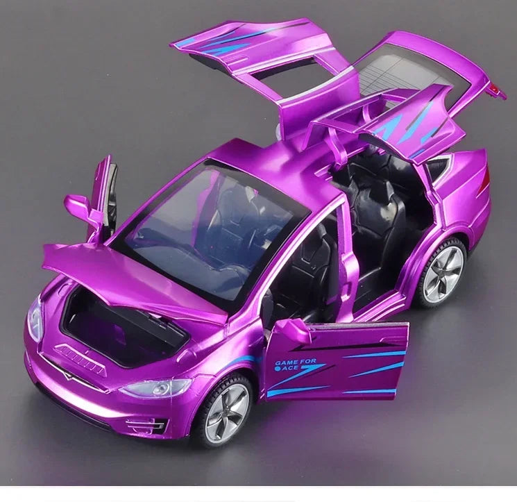 2023 1:32 Tesla Model X Diecast Alloy Car Model - Sound & LED Lights Toy for Kids, Christmas Gifts & Collectors 🚗🎁