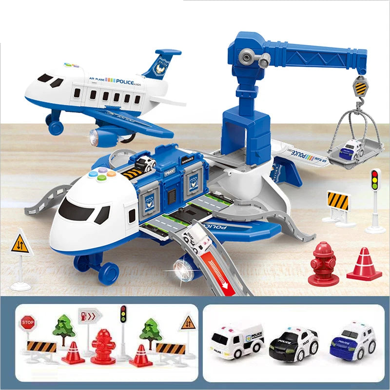 Kids Airplane Deformation Toy - Music, Simulation Track, & Inertia Passenger Plane | Fun Gift for 4-6 Year Olds 🎶✈️🚗