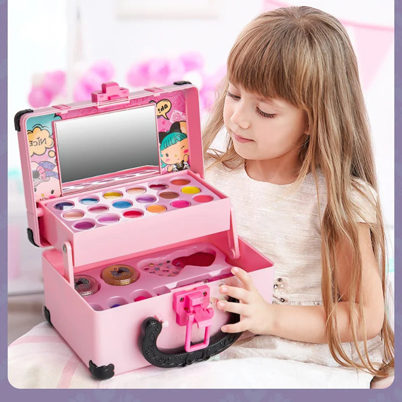 Children's Makeup Cosmetics Pretend Play Set - Safe & Non-Toxic Princess Kit with Lipstick, Eye Shadow, Blush & More for Girls 🎀💄