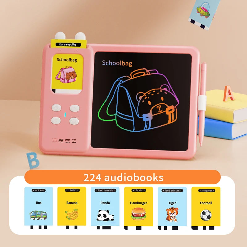 Talking Flash Cards & Writing Tablet - Interactive Learning Toy for Kids 3-8 | Speech Therapy, Montessori, Birthday Gifts 🎨📚