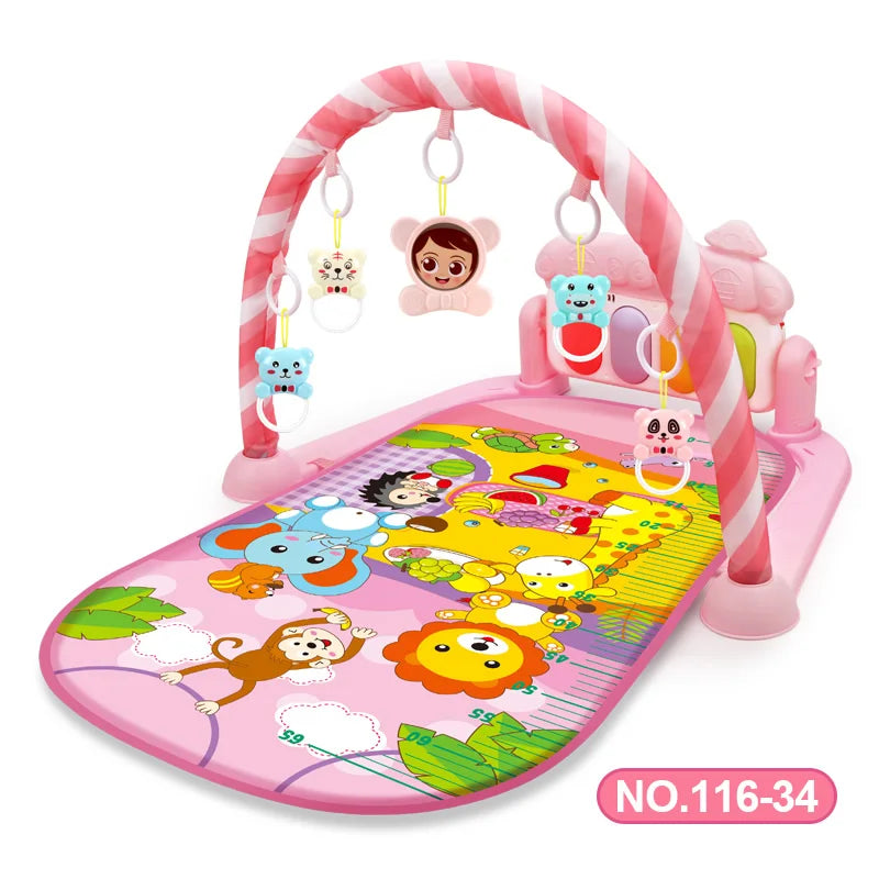 Baby Activity Gym Play Mat - Musical Fitness Frame & Educational Crawling Carpet for Infants, Toddlers, and Kids 🎶🍼👶 Perfect Gift!