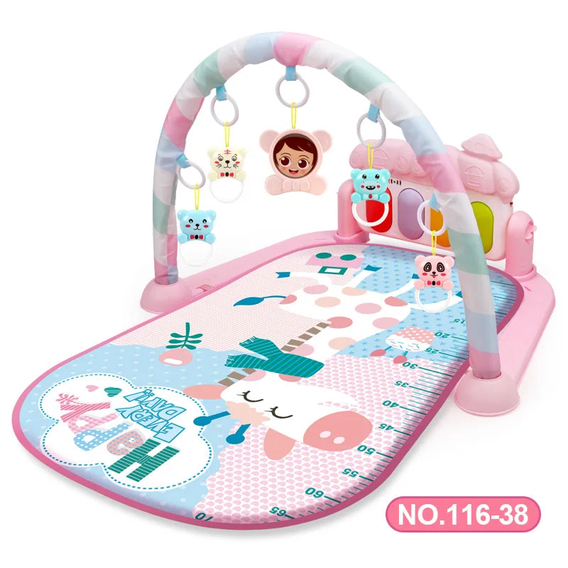 Baby Activity Gym Play Mat - Musical Fitness Frame & Educational Crawling Carpet for Infants, Toddlers, and Kids 🎶🍼👶 Perfect Gift!