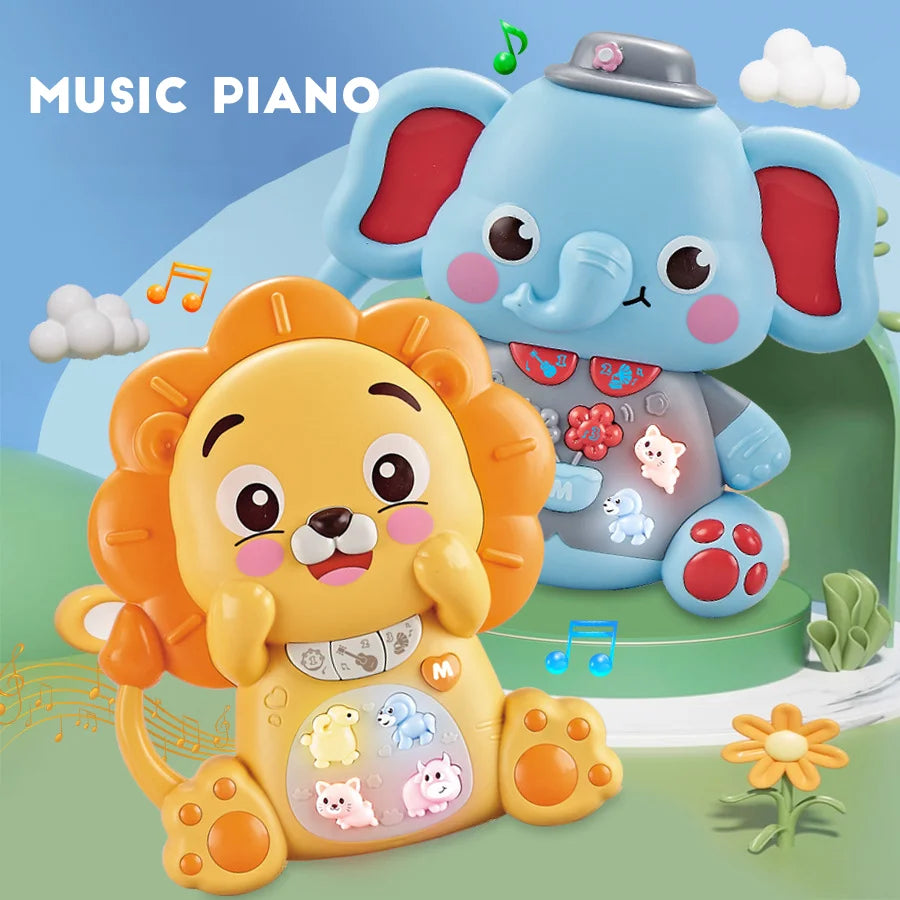 Children's Cartoon Animal Electronic Keyboard with Lights & Music – Early Educational Toy for Infants & Toddlers, Multi-Function Music Fun 🎶🐾