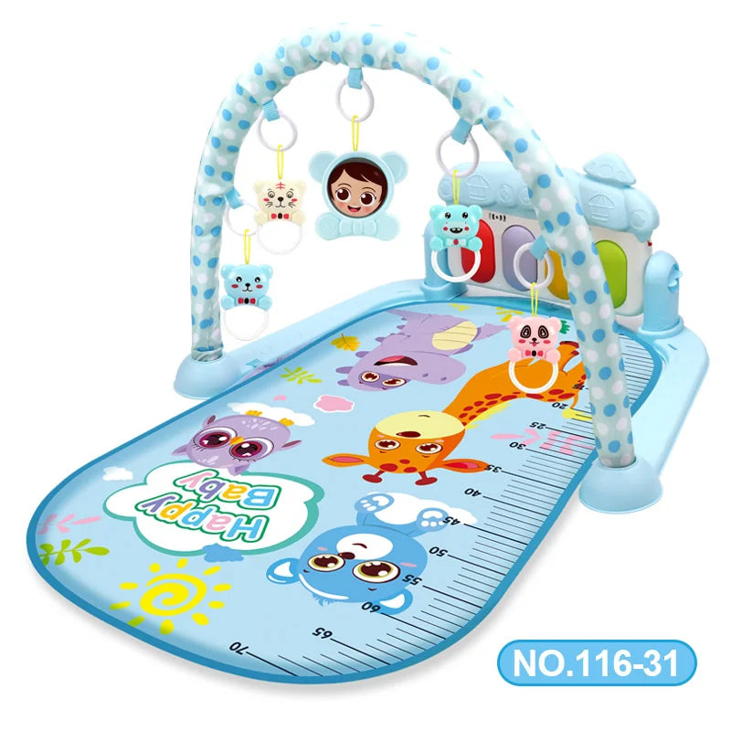 Baby Activity Gym Play Mat - Musical Fitness Frame & Educational Crawling Carpet for Infants, Toddlers, and Kids 🎶🍼👶 Perfect Gift!