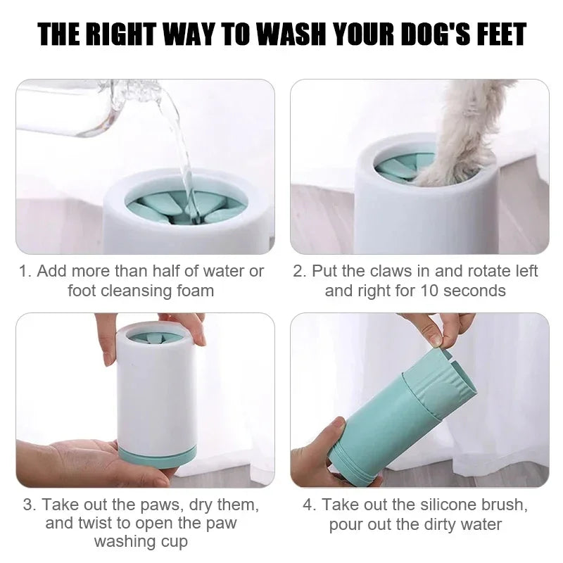 Portable Pet Paw Cleaner with Soft Silicone Bristles – Easy Foot Wash Cup for Cats & Dogs, Perfect for Muddy Paws 🐾🛁