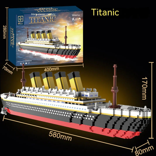 Titanic Giant Ship Building Blocks Set - Luxury Iceberg Cruise Wreck Model for Adults & Kids 6+ | DIY Bricks Toys for Collectors & Fans 🚢❄️