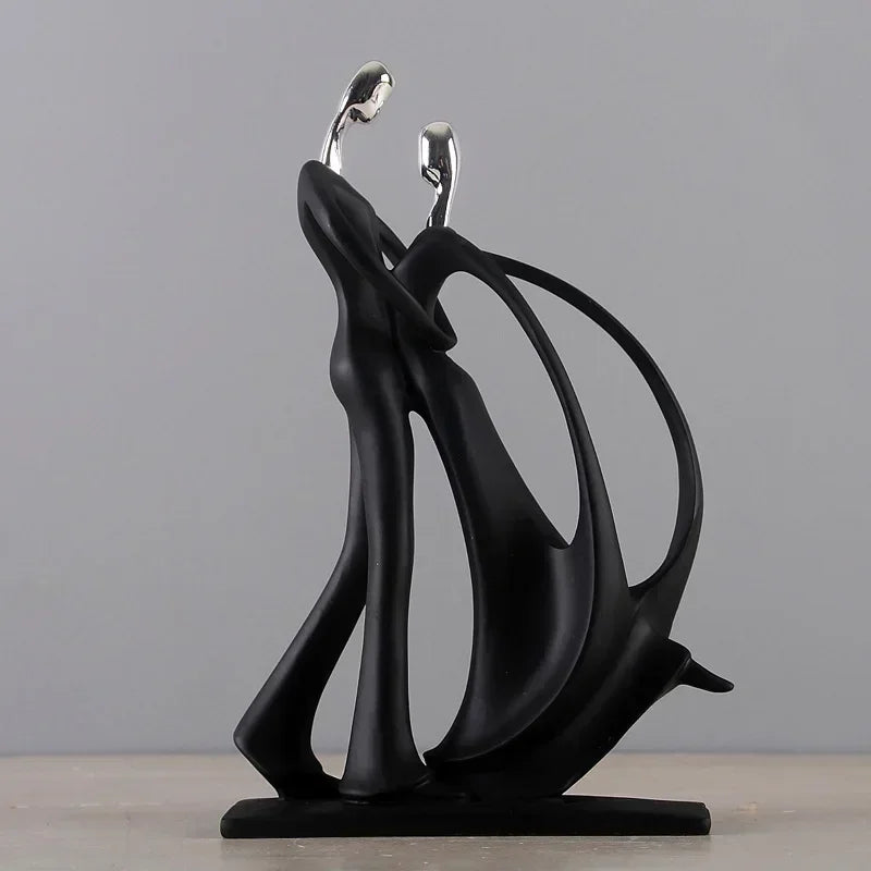 Nordic Art Dancing Couple Resin Figurines - Elegant Home Décor Ornaments for Living Room, Modern Accessories for Home 🕊️✨