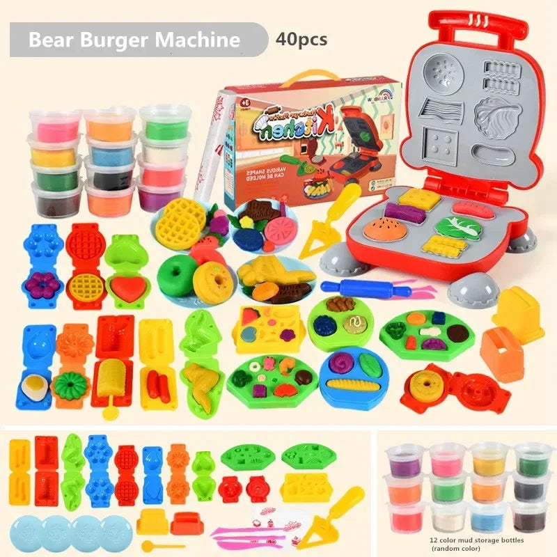 Colorful Plasticine Making Toys – DIY Ice Cream & Noodles Machine for Kids, Creative Handmade Mold Tool & Colored Clay Gift 🎨🍦🍝