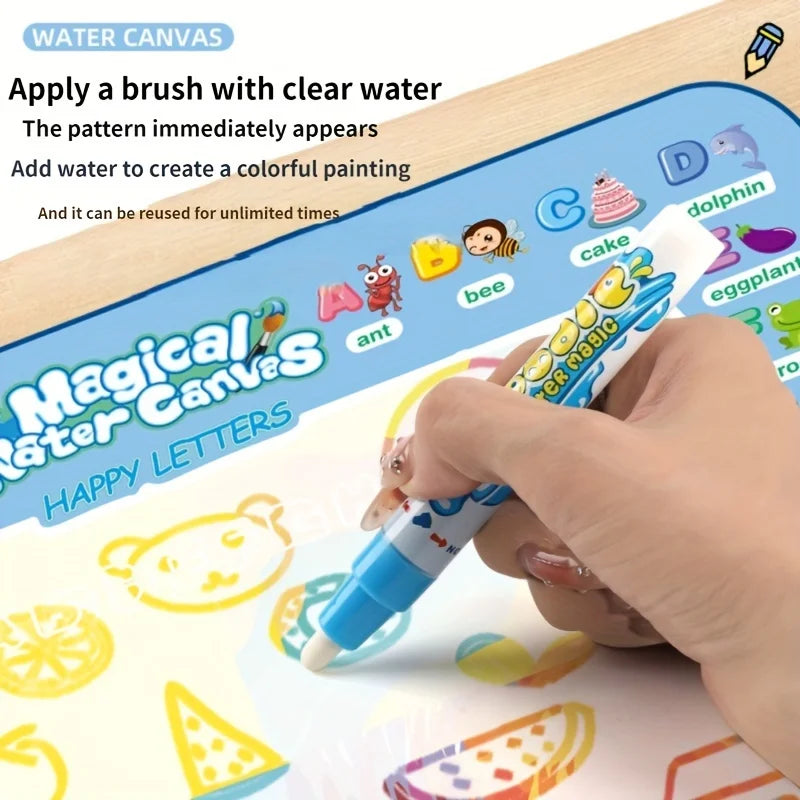 Magic Water Drawing Mat - 100x80CM Reusable Doodle Board with Pens & Tools | Educational Montessori Toy for Kids Gifts 🎨🖌️