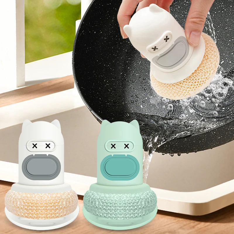 2-in-1 Kitchen Dish Brush with Soap Dispenser - Eco-Friendly Cleaning Tool for Bowls, Pots, and Dishwashers 🧽✨