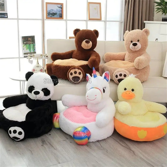 50x50x45cm Adorable Teddy Bear, Panda, Unicorn, Duck Kids Sofa Chair – Plush Stuffed Seat & Sleeping Pillow for Cozy Fun 🐻🦄🦆