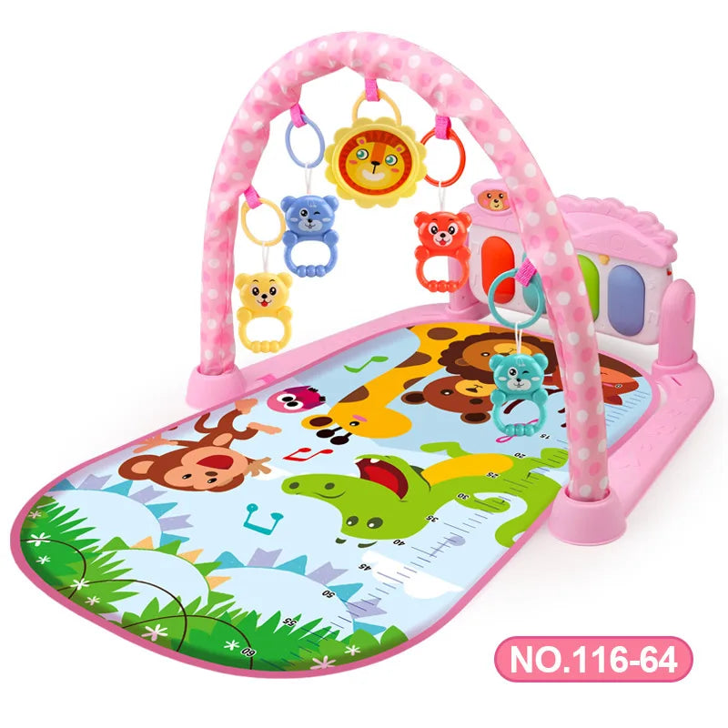 Baby Activity Gym Play Mat - Musical Fitness Frame & Educational Crawling Carpet for Infants, Toddlers, and Kids 🎶🍼👶 Perfect Gift!