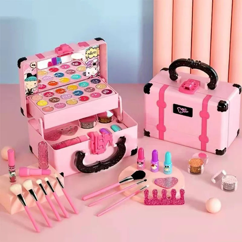 Children's Makeup Cosmetics Pretend Play Set - Safe & Non-Toxic Princess Kit with Lipstick, Eye Shadow, Blush & More for Girls 🎀💄