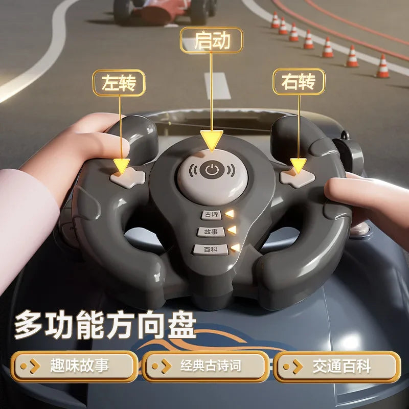 2024 New Children's Steering Wheel Driving Toy - Electronic Racing Adventure Console for Kids 🚗🎮 Cool Gifts for Boys & Girls!