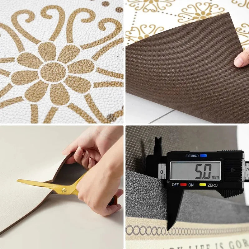 Waterproof & Oil-Proof PVC Floor Mat - Non-Slip, Cuttable Large Area Rug for Kitchen, Modern Wash-Free Durable Carpet 🏠✨