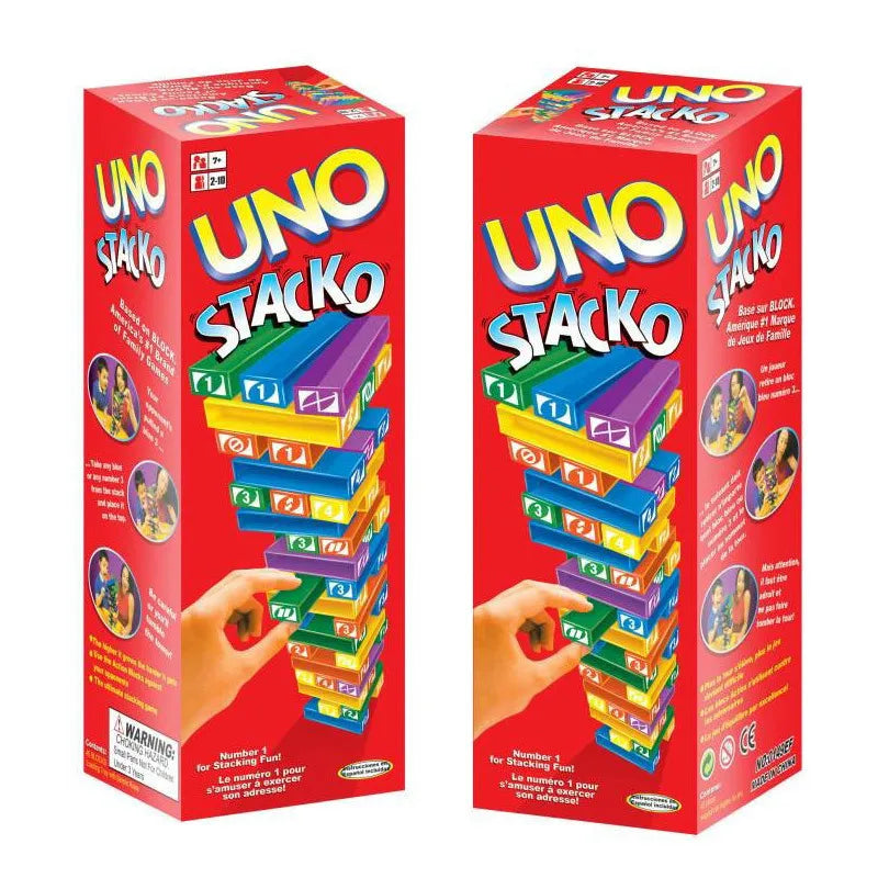 Stacko UNO Card Board Game – Family Entertainment, Poker, Early Education Puzzle, Party Fun, Birthday Gift for All Ages 🎉🎮