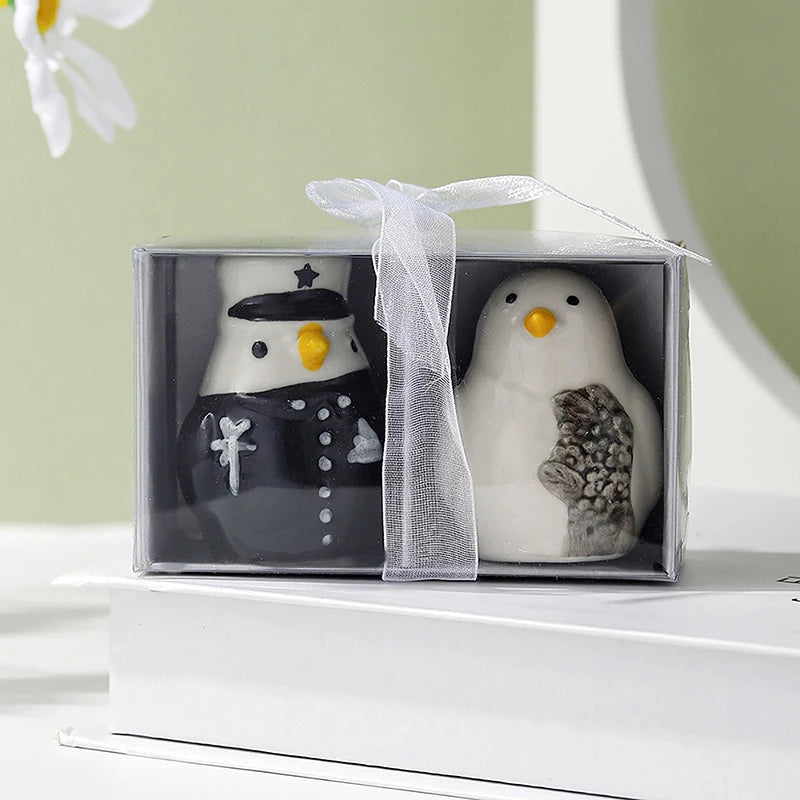 2Pcs Ceramic Penguin Salt & Pepper Shakers – Cute Animal Spice Jars, Cartoon Tabletop Decor for Kitchen & Dining 🎉🐧