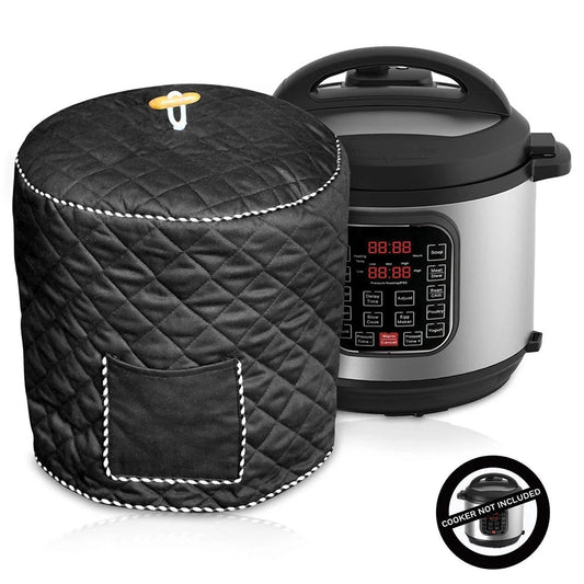 Anti-Static Dust Cover for Pressure Cookers – Reusable, Quilted Cotton Blend with Pocket for 6QT & 8QT Cookers | Protective Cover for Home Use