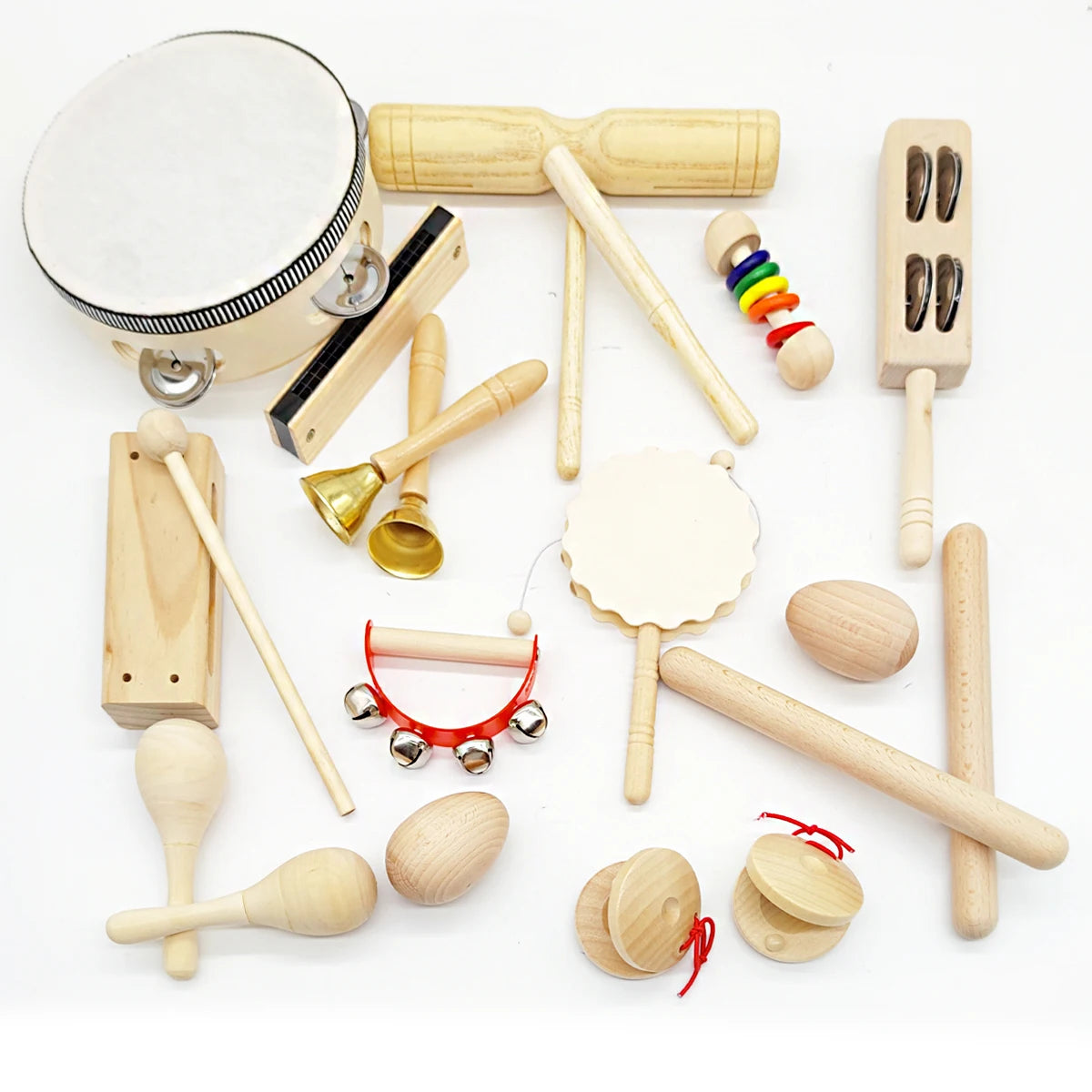 Wooden Baby Percussion Instrument Set for Kids - Creative Music Handbells & Learning Toys for 3-12 Years Old | Montessori Development Gift 🎶