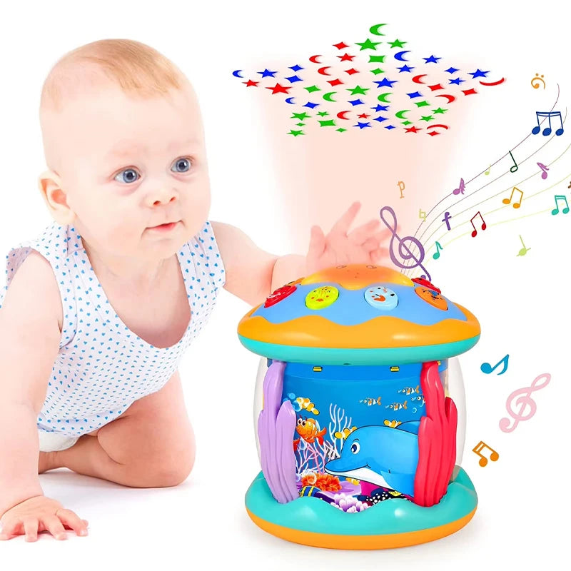 Ocean Light Musical Projector Toy - Montessori Sensory Learning Toy for Babies & Toddlers (1-3 Years) 🎶🌊 Perfect Gift!