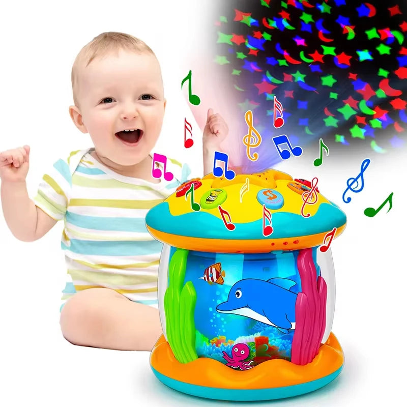 Ocean Light Musical Projector Toy - Montessori Sensory Learning Toy for Babies & Toddlers (1-3 Years) 🎶🌊 Perfect Gift!