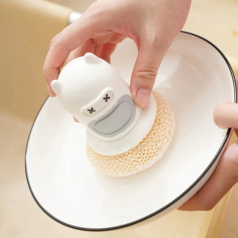 2-in-1 Kitchen Dish Brush with Soap Dispenser - Eco-Friendly Cleaning Tool for Bowls, Pots, and Dishwashers 🧽✨