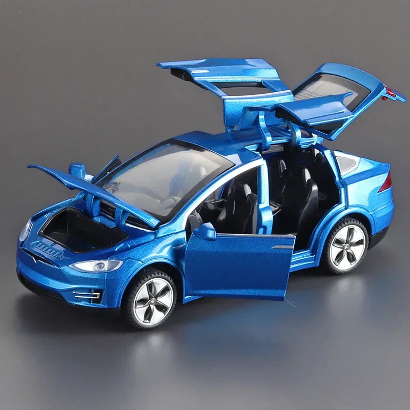 2023 1:32 Tesla Model X Diecast Alloy Car Model - Sound & LED Lights Toy for Kids, Christmas Gifts & Collectors 🚗🎁