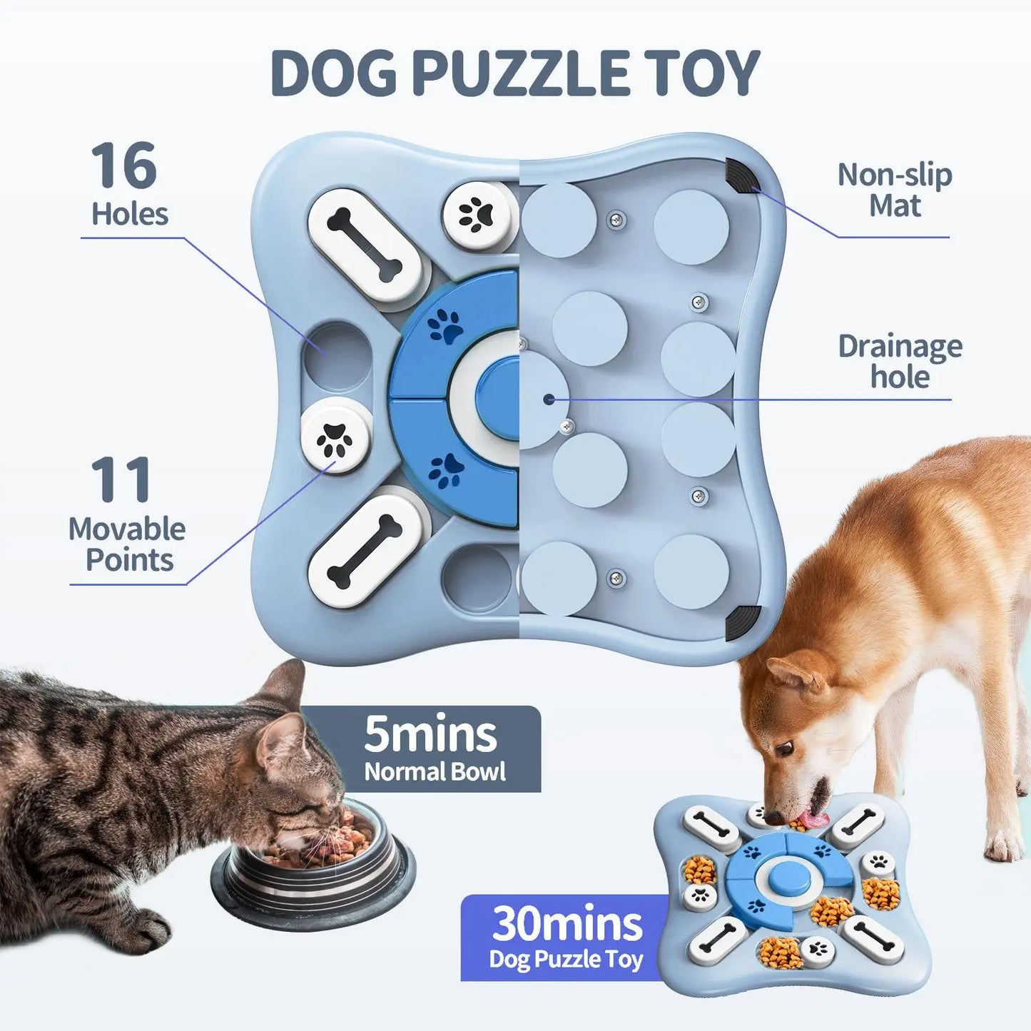 Interactive Dog Slow Feeder Toy - IQ Training Food Dispenser Puzzle Bowl for Cats & Dogs | Anti-Slip, Fun & Durable 🐾🍖