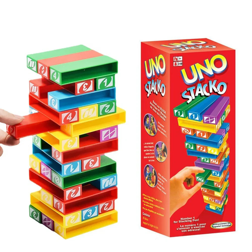 Stacko UNO Card Board Game – Family Entertainment, Poker, Early Education Puzzle, Party Fun, Birthday Gift for All Ages 🎉🎮